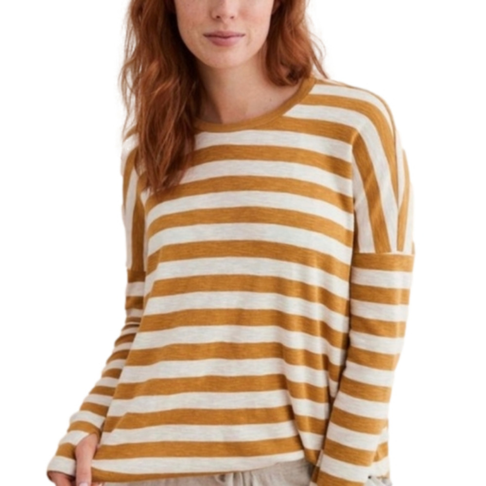 Aerie Real Soft Long Sleeve Drop Shoulder Top with Thumb Holes